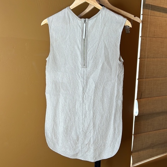 Helmut Lang 100% Silk Tan Top with Leather Trim Size Small - Picture 4 of 10